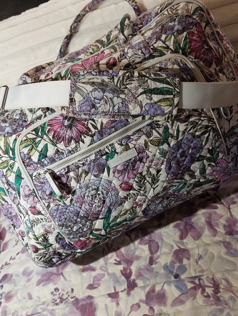 Vera Bradley Grand Weekender Lavender Meadow - Picture 2 of 12